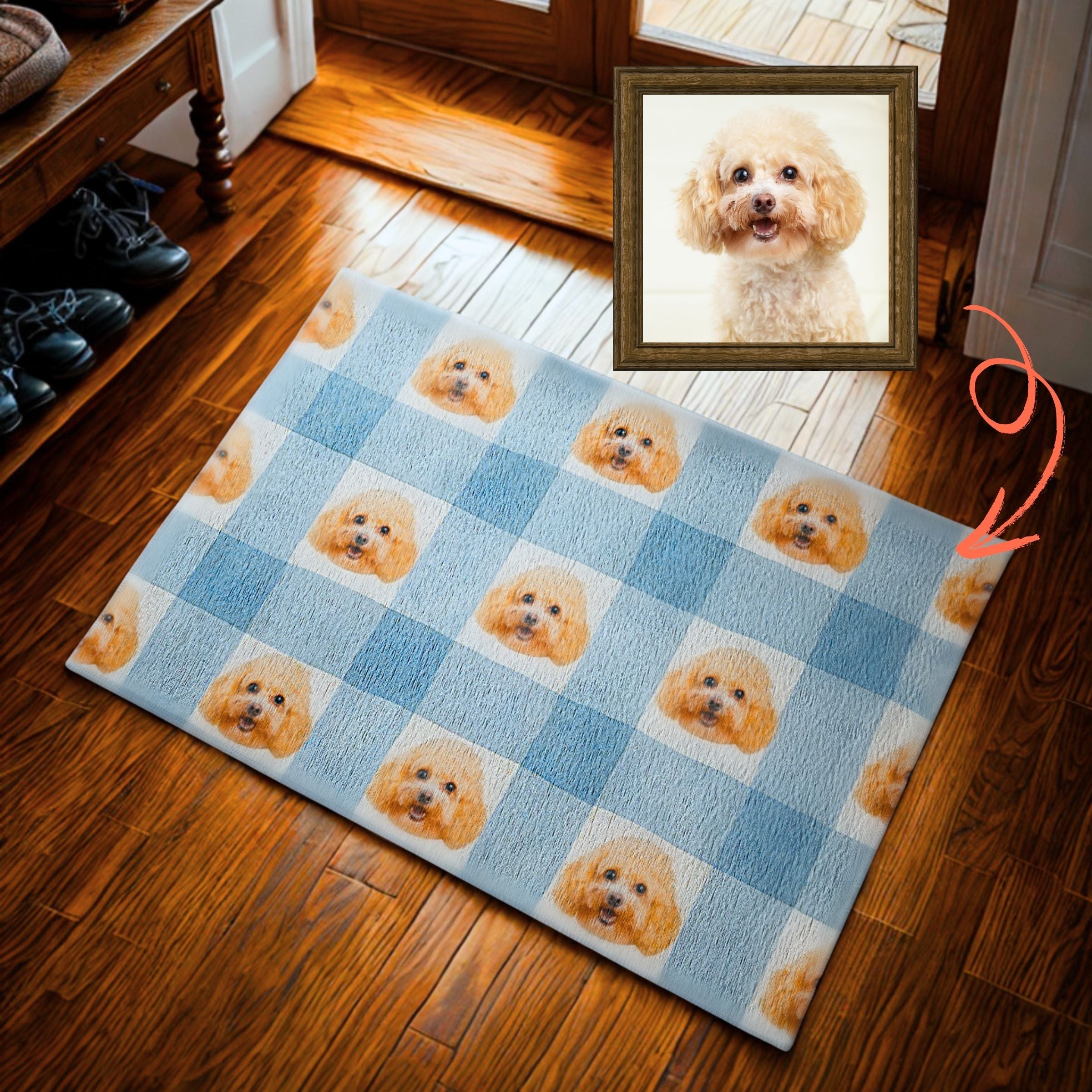 Cute Picnic Style Pet Photo Paw Mat