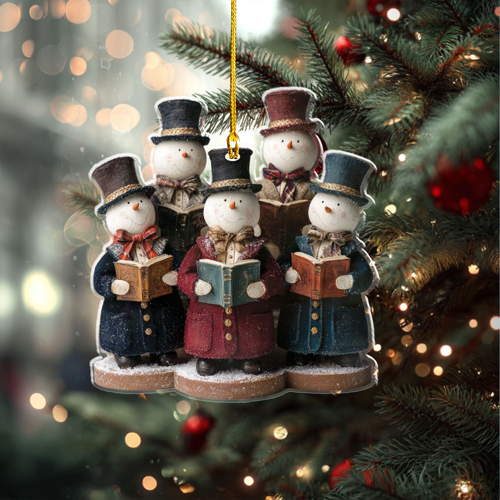 Five Snowmen Caroling Group Ornament - ORD9C001