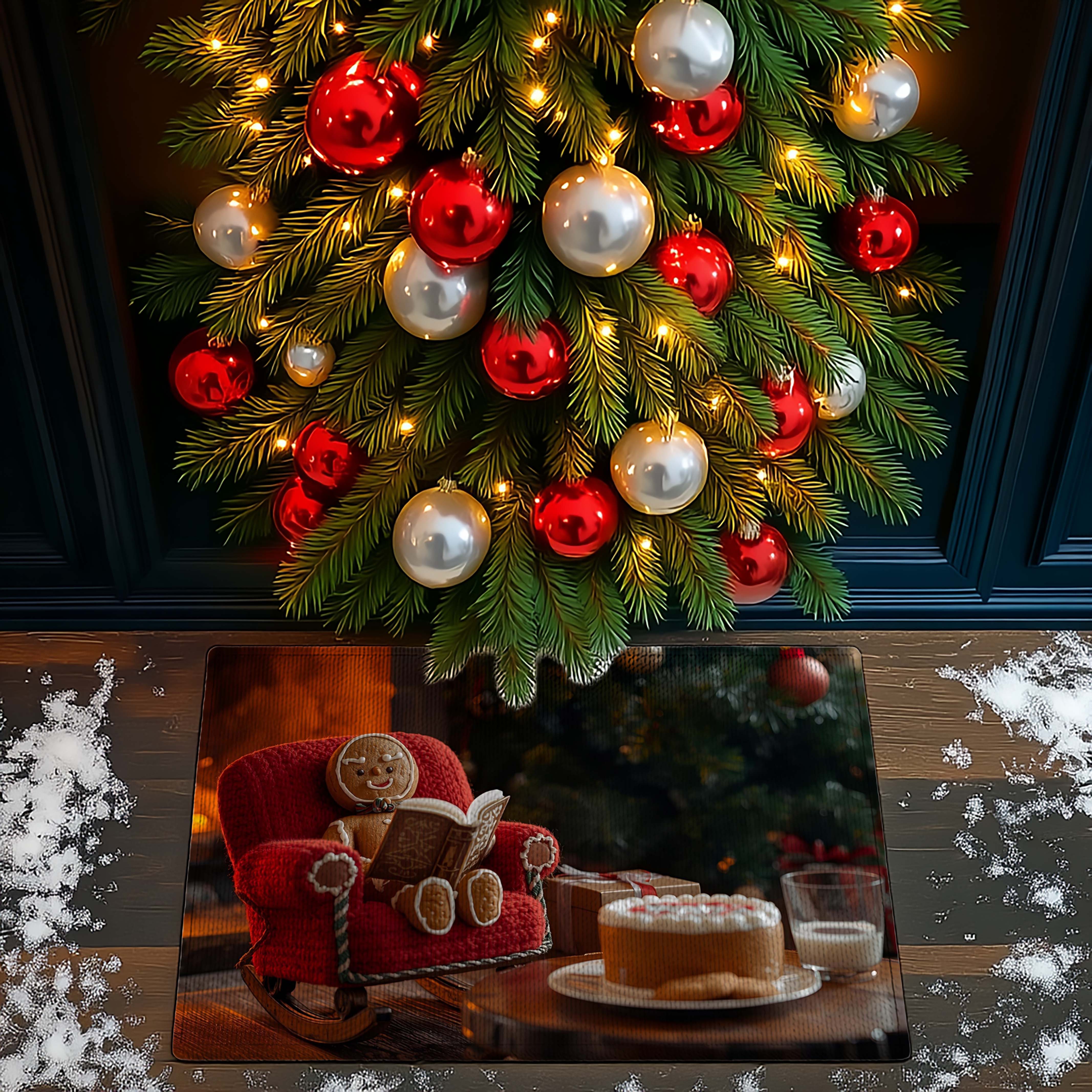 Gingerbread Man Reading Doormat - DMRC003