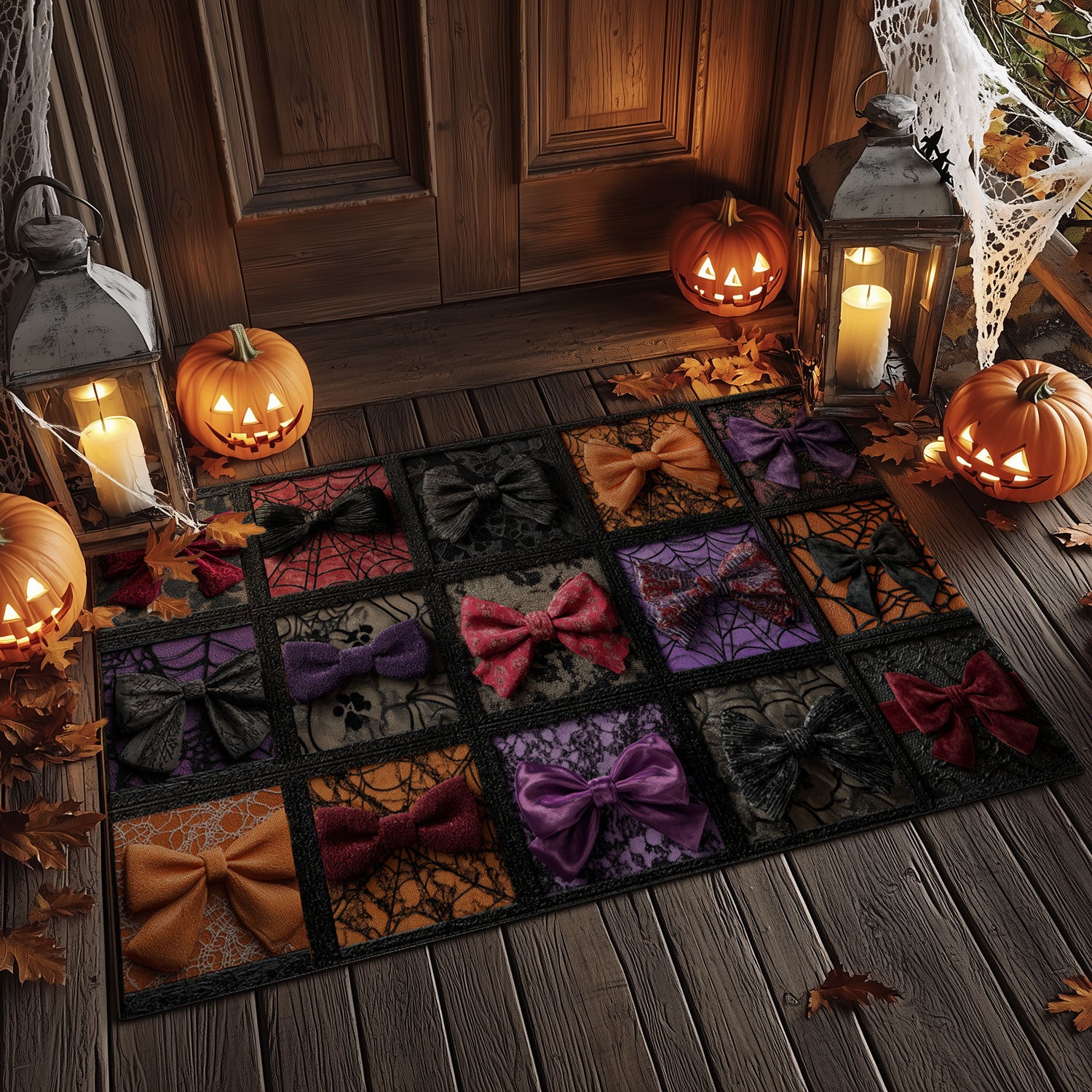 Gothic Bow Tie Patchwork Doormat