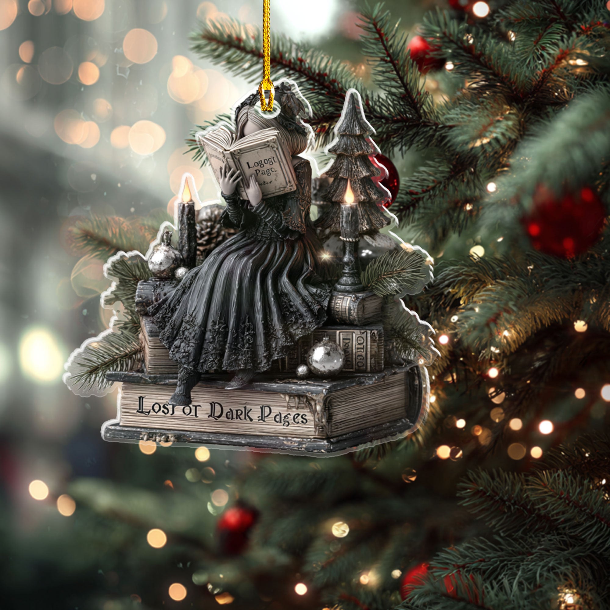 Gothic Reader Dark Pages Christmas Ornament – ORD9C001