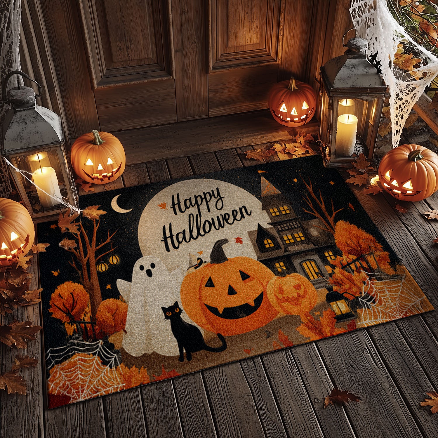 "Happy Halloween" Scene-Doormat