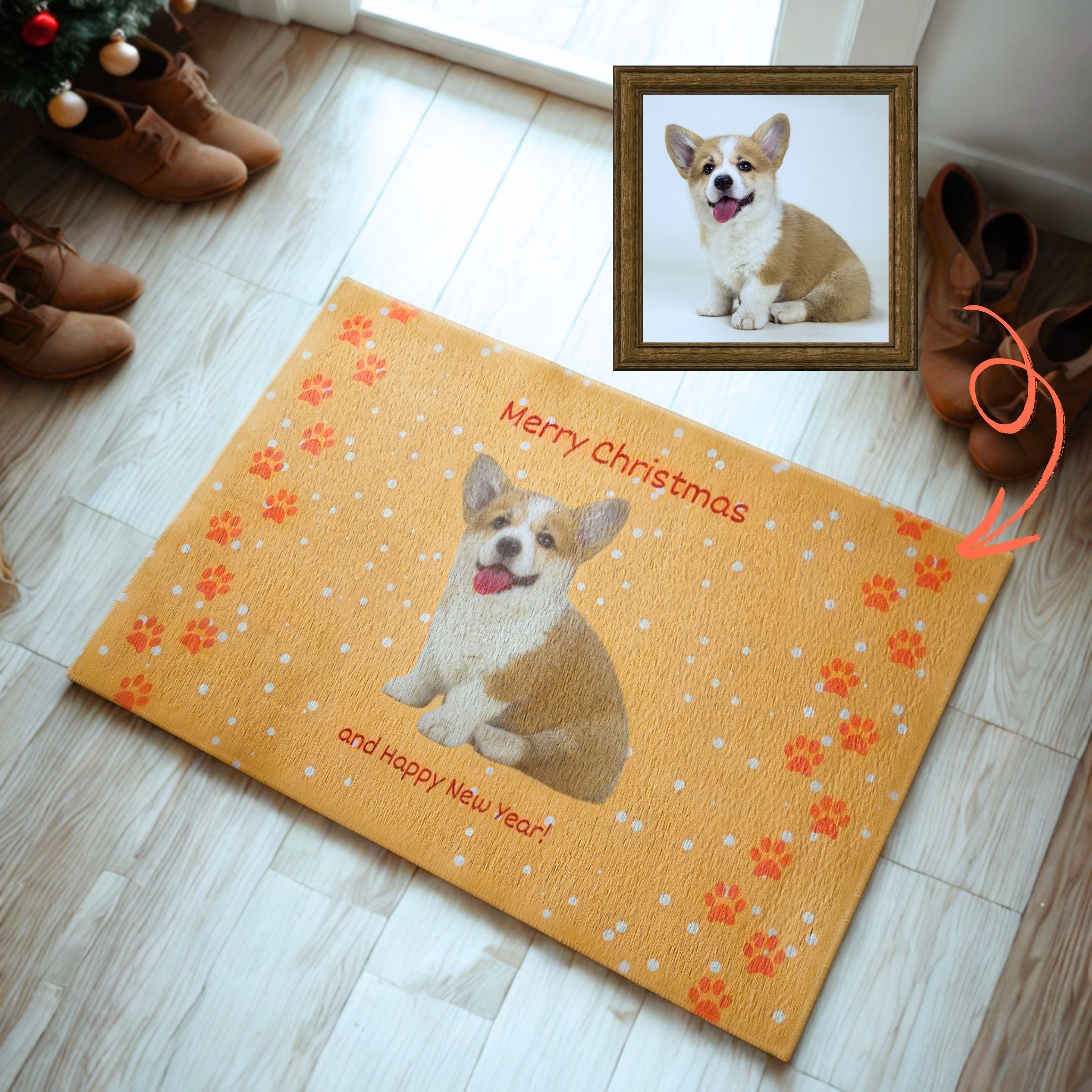 Holiday Cheer Custom Pet Mat