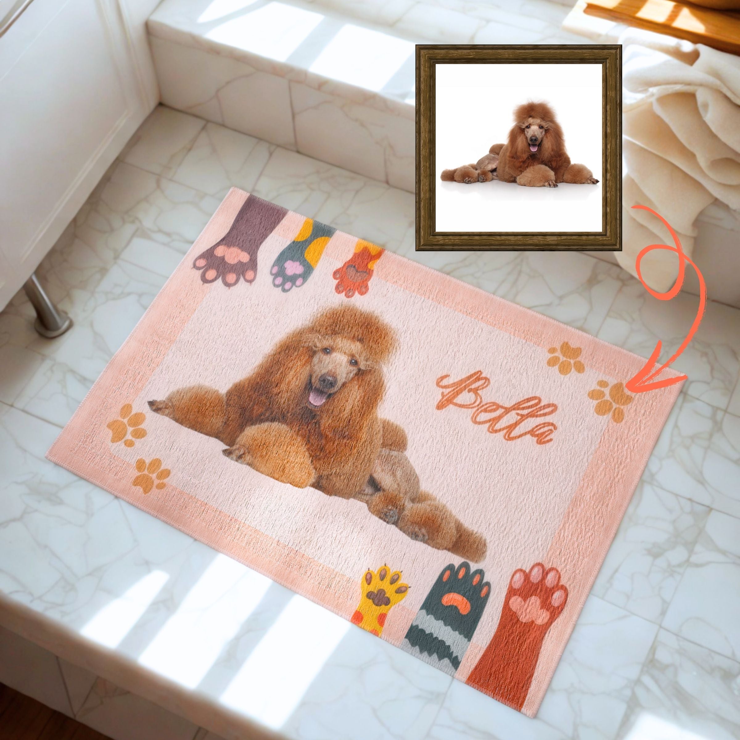 Light Pink Pastel Toned Pet Door Mat