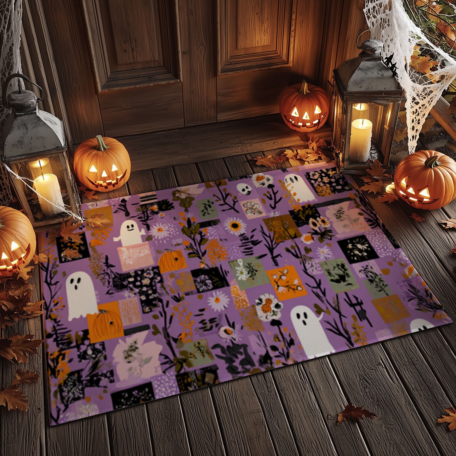 Lilac Boho Halloween Door Mat