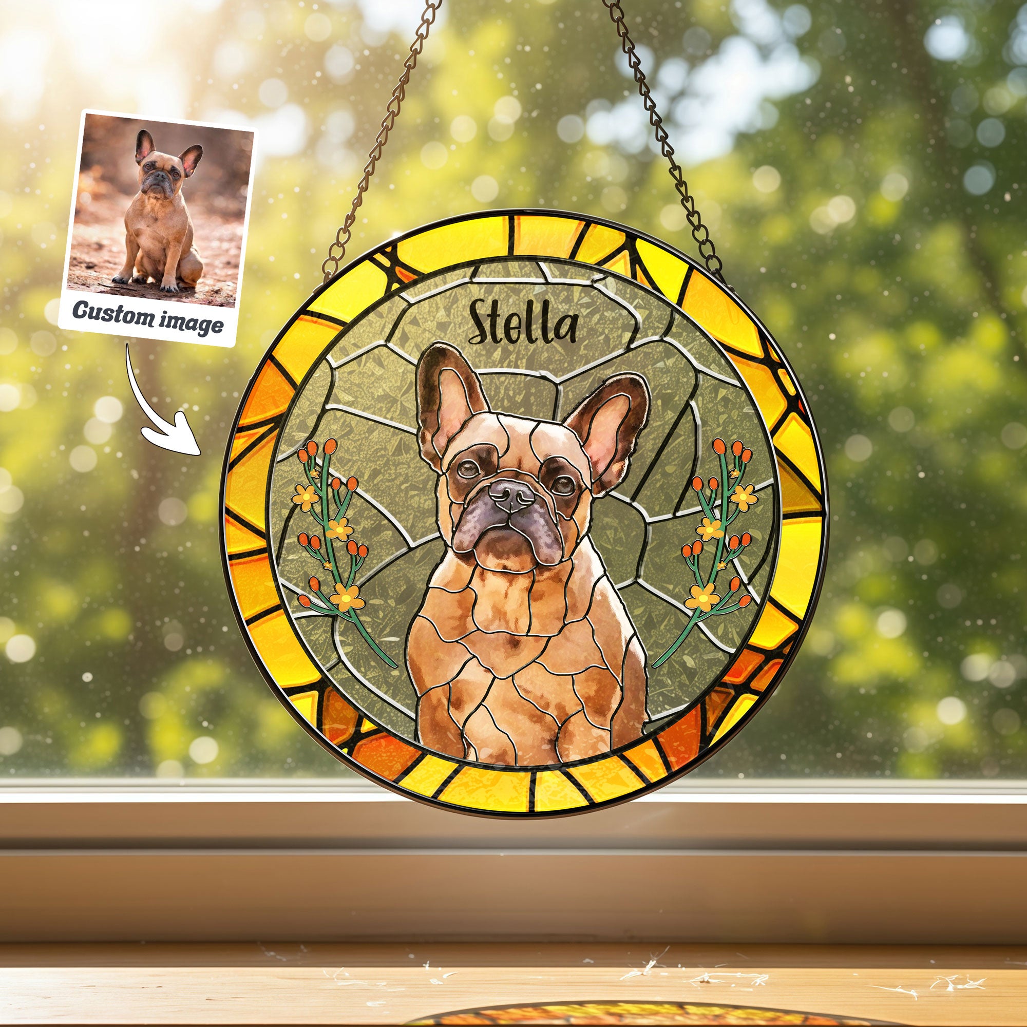 Marigold & Gold Pet Portrait Suncatcher - SPETCD1C101