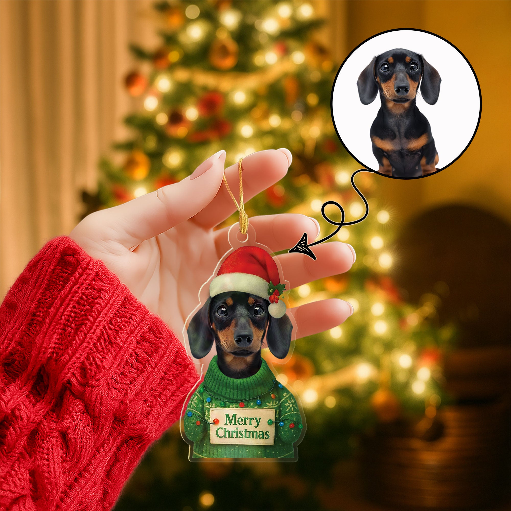 Merry Christmas - Themed Acrylic Custom Pet Ornament