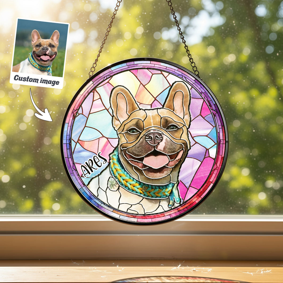 Pastel Stained Custom Pet Face Suncatcher - SPETCD1C101