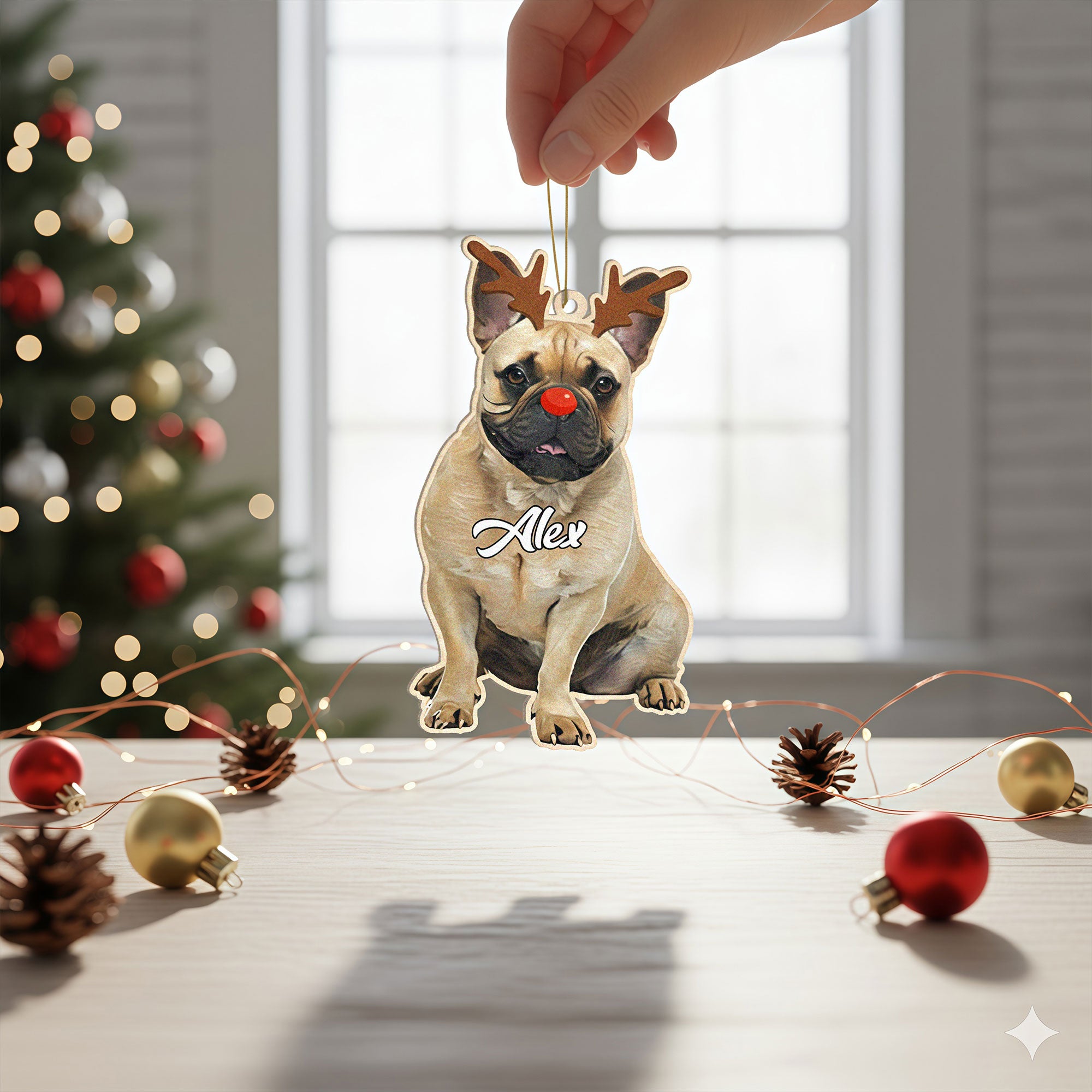 Personalized Die-Cut Pet Photo Shape Wood Ornament