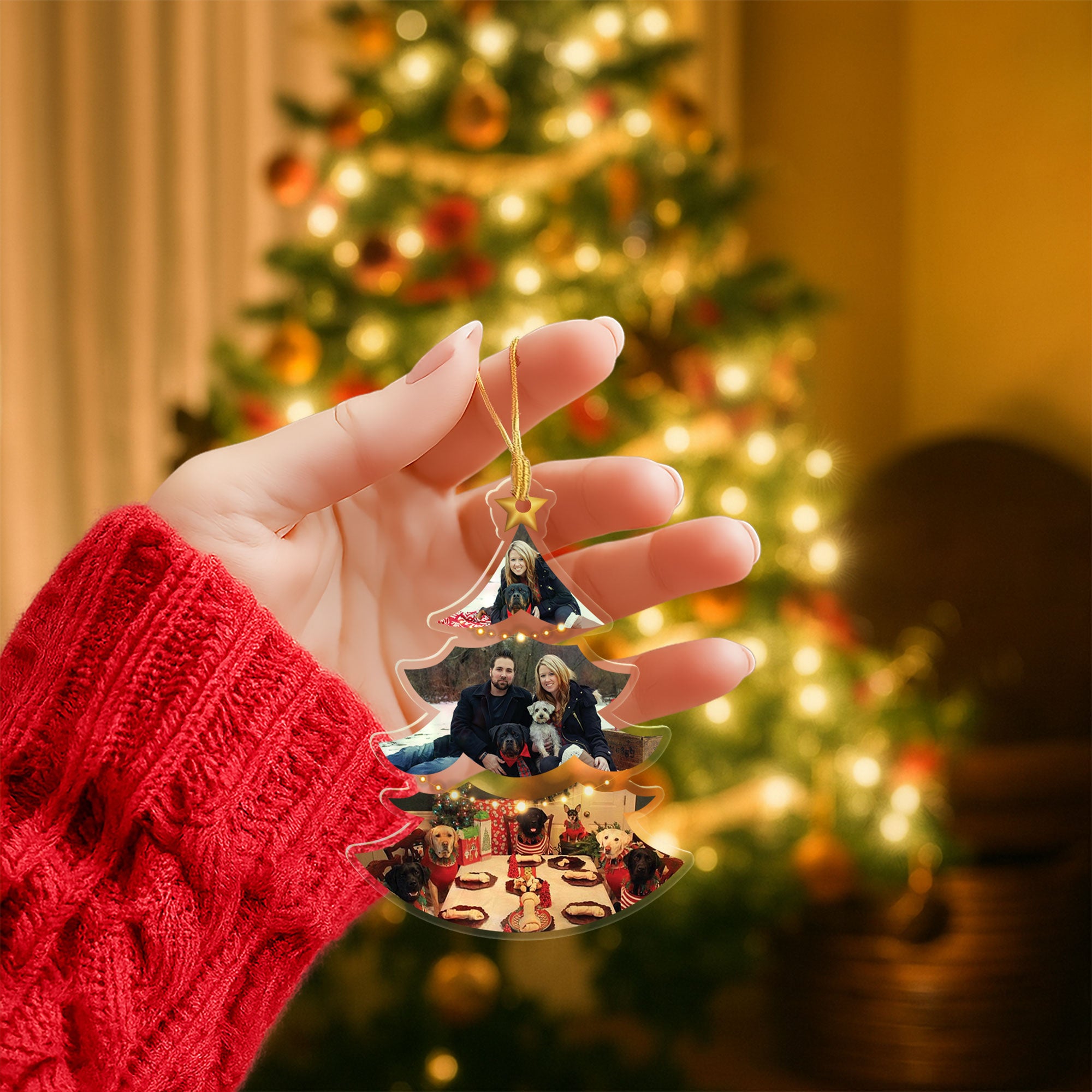 Personalized Multi-Photo Christmas Tree Ornament