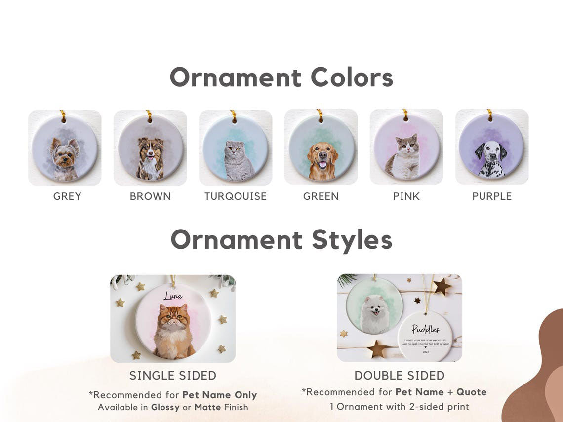 Personalized Pet Ornament Using Pet's Photo