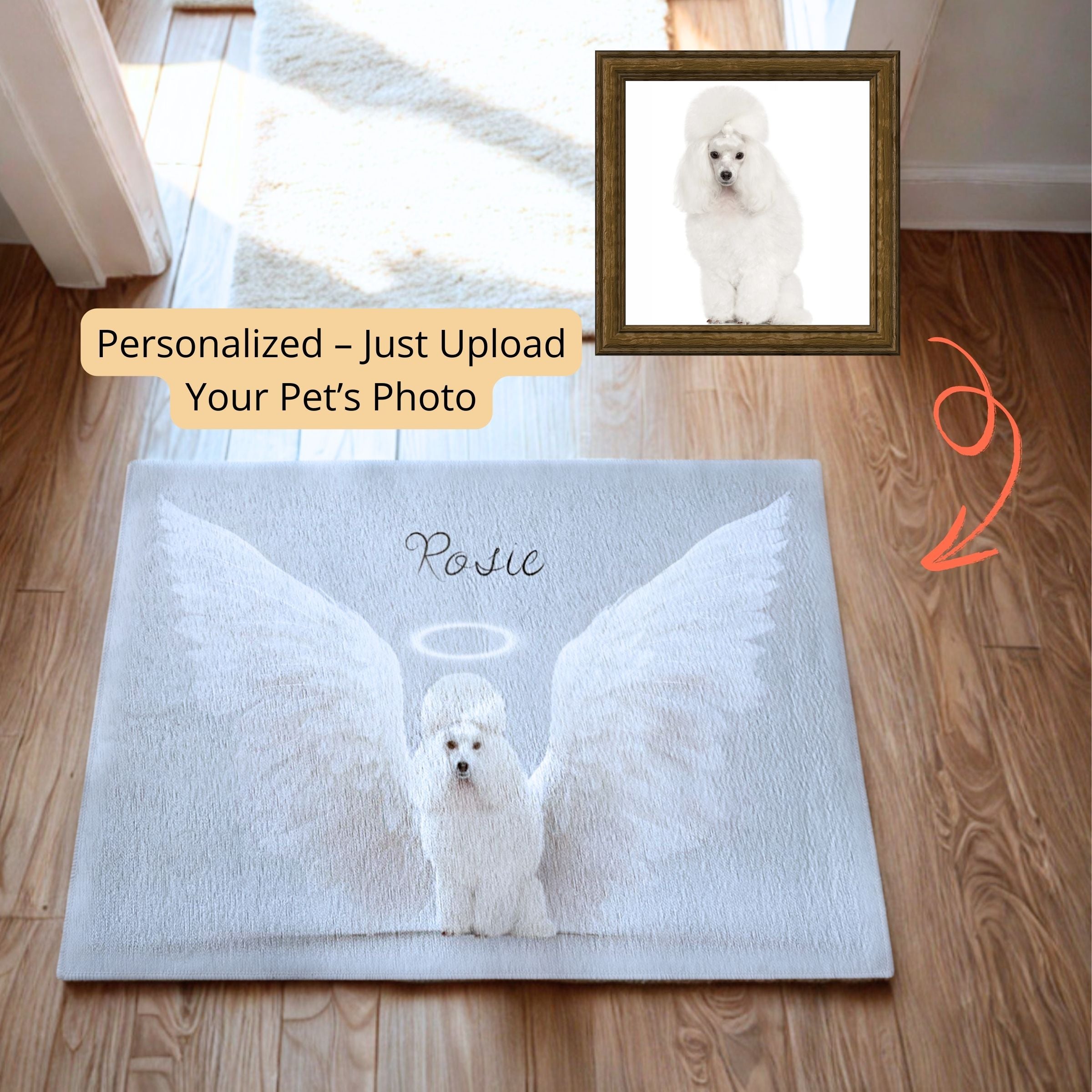 Pet Angel Doormat - White Wings Custom