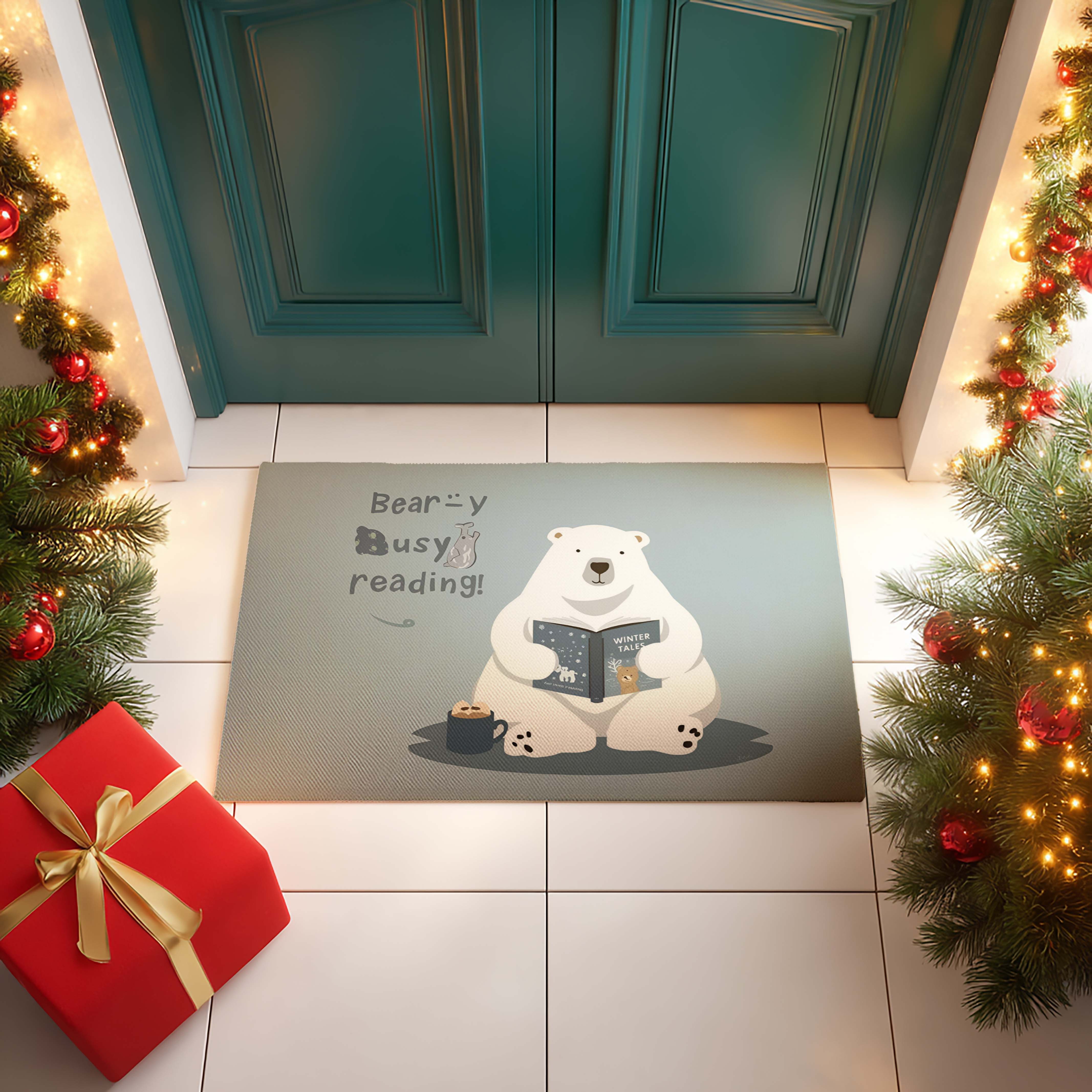 Polar Beary Busy Reading Doormat - DMRC003