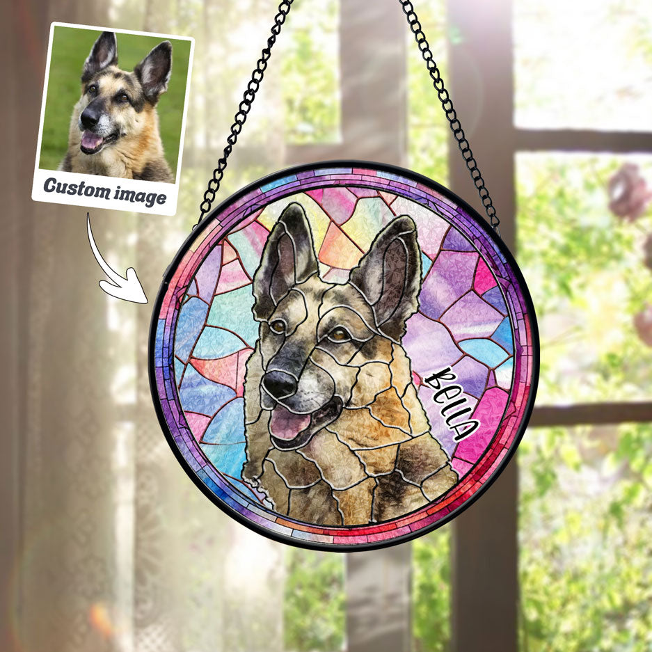 Rainbow Mosaic Pet Portrait Suncatcher - SPETCD1C101