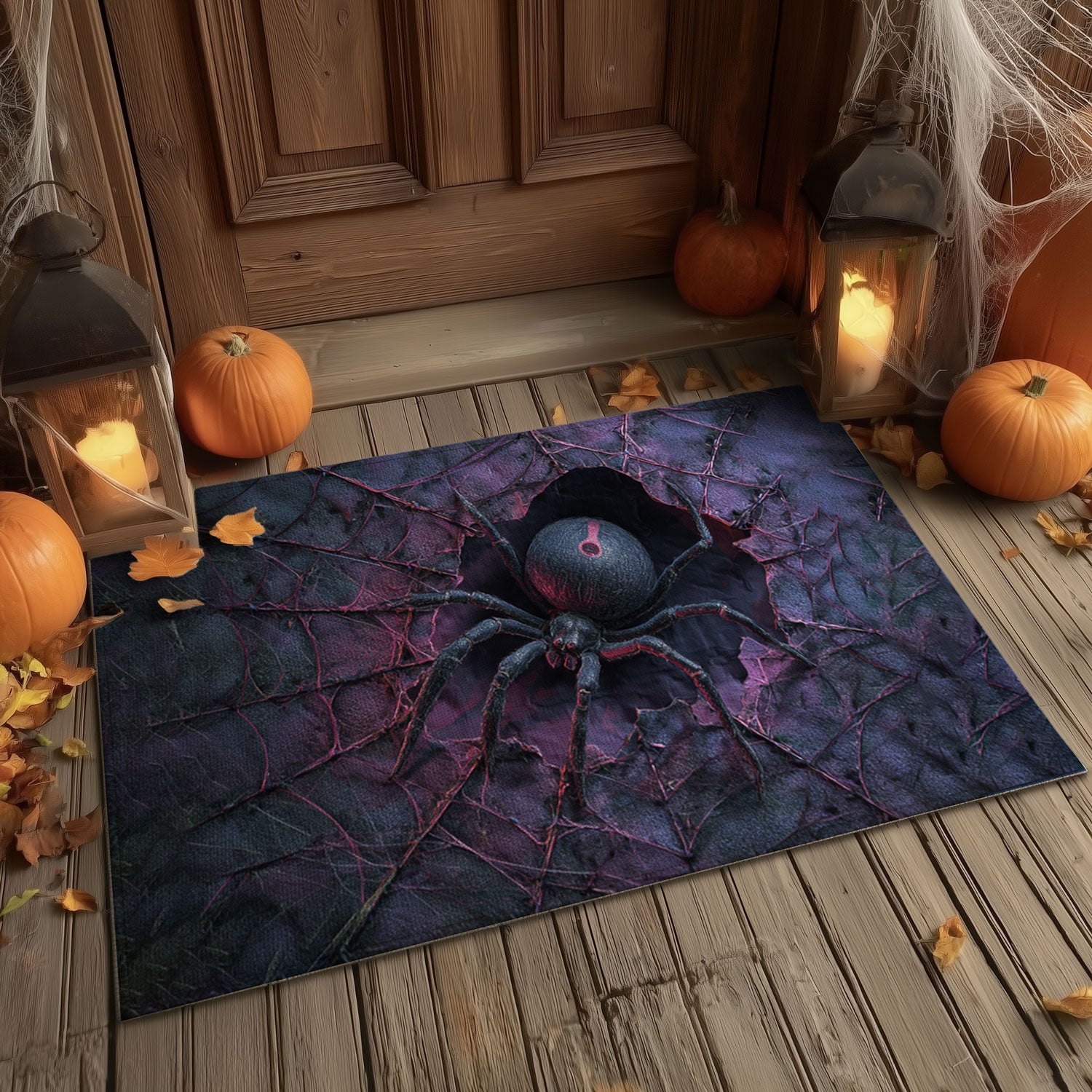 Spooky 3D Spider Hole Welcome Mat