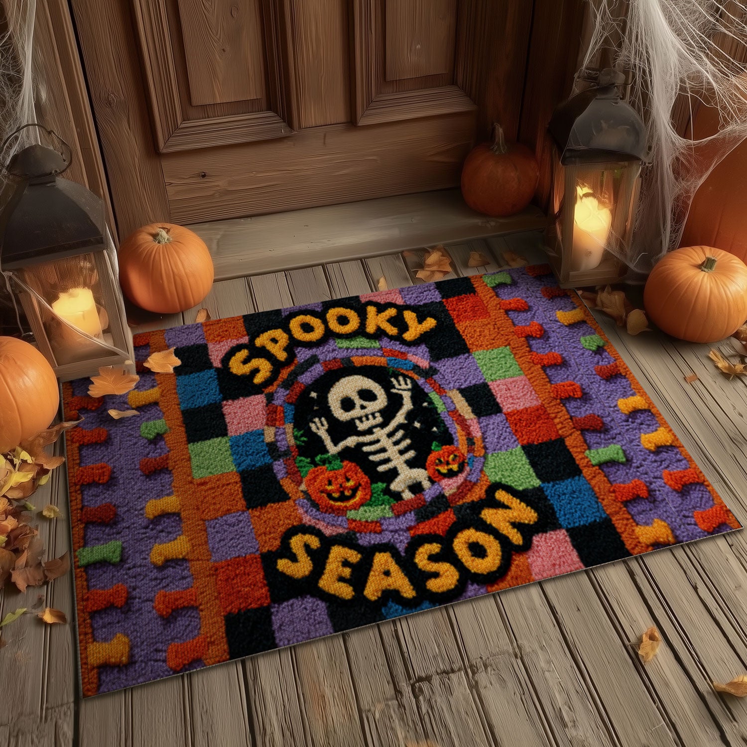"Spooky Season" Skeleton's Welcome Mat