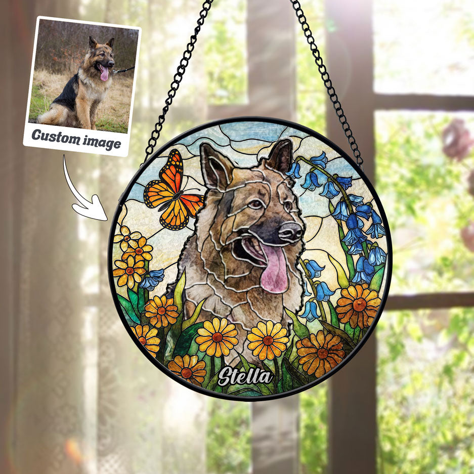 Suncatcher Meadow Flowers Custom Pet Face - SPETCD1C101