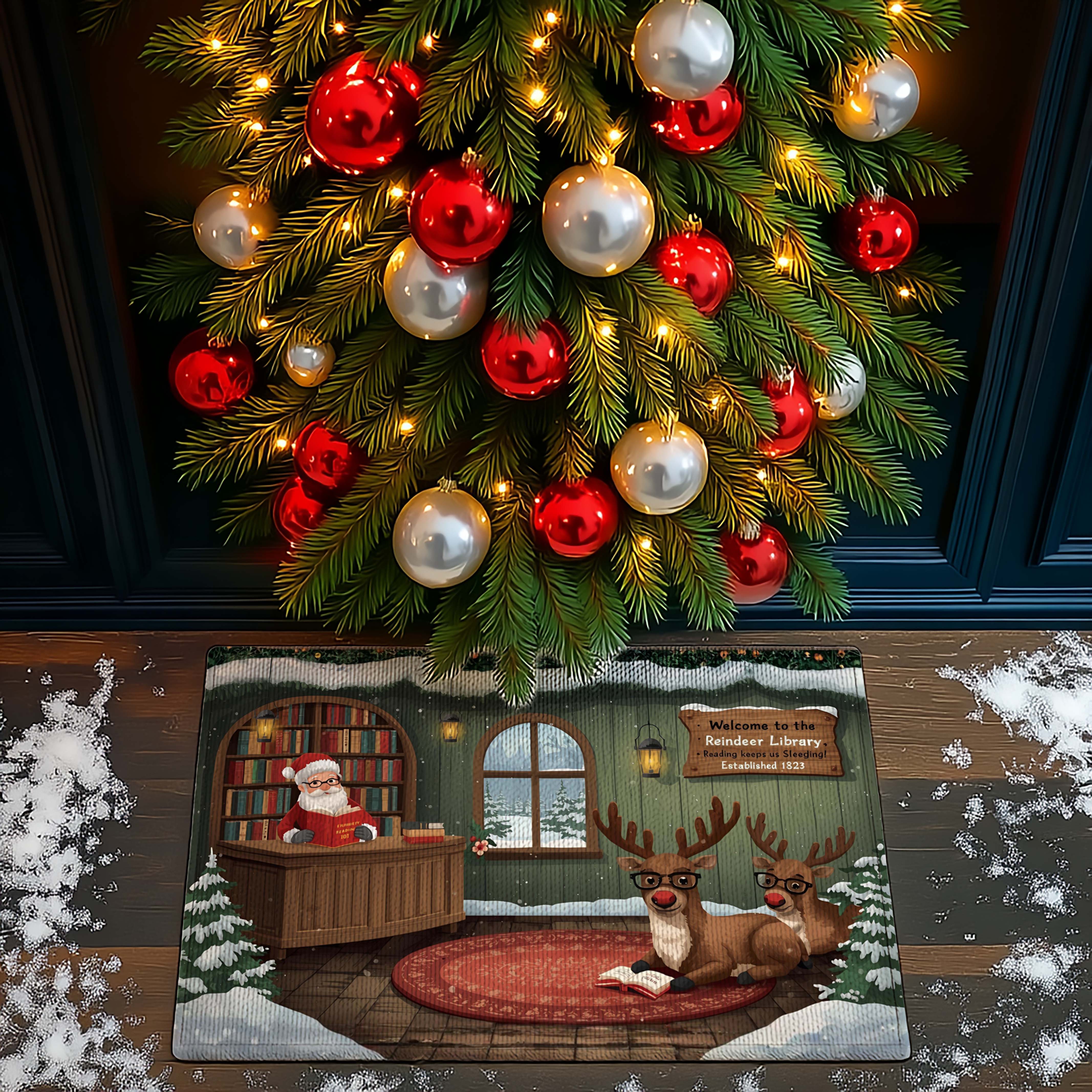 Tales From The Reindeer Library Christmas Doormats - DMRC003