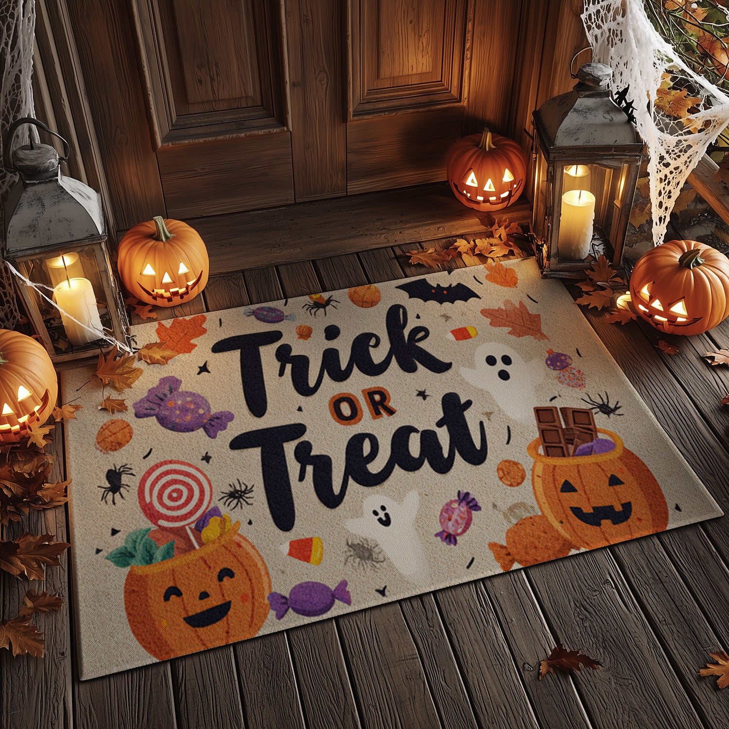 "Trick or Treat" Sweetest Welcome Mat