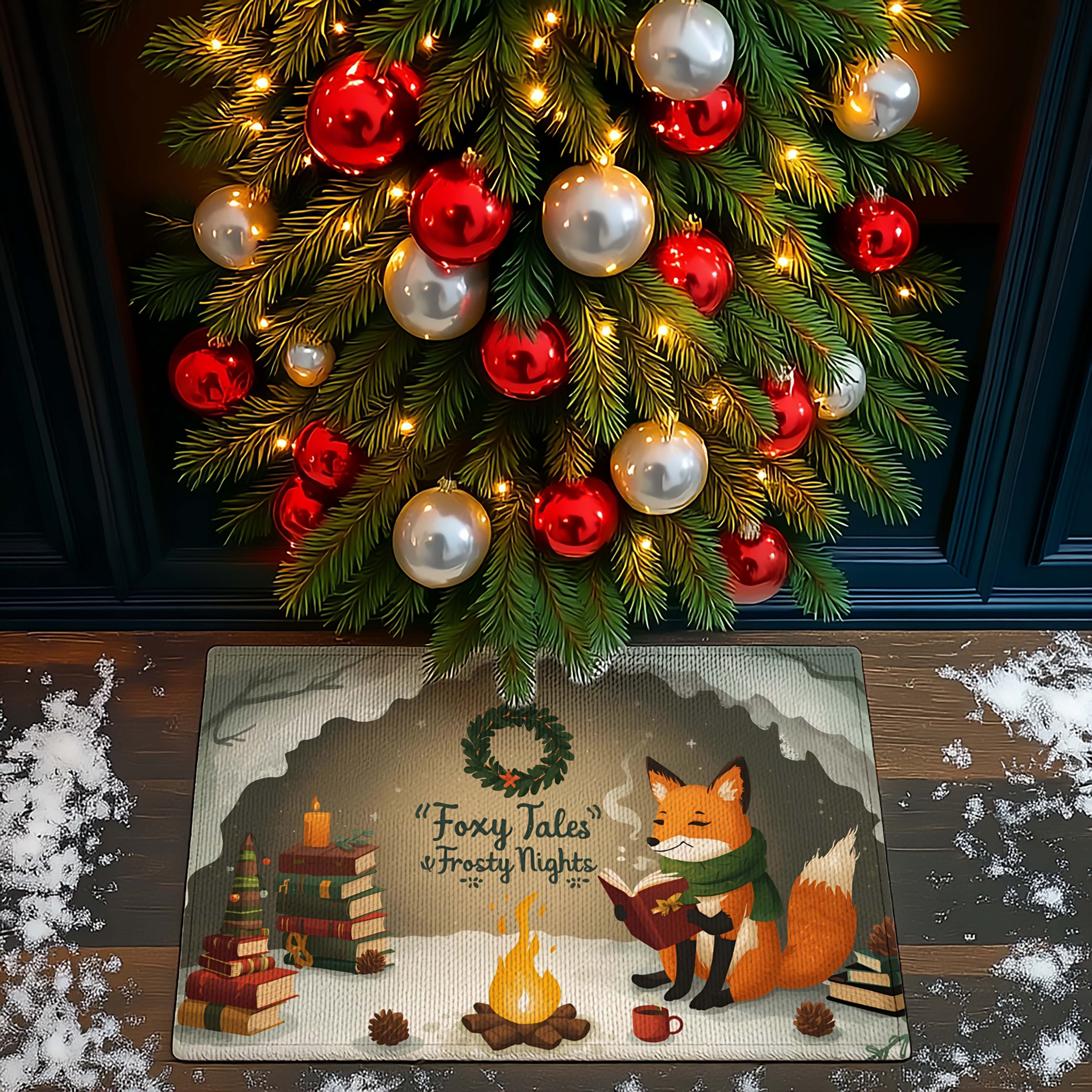 Winter Fox Cozy Reading Door Mat - DMRC003