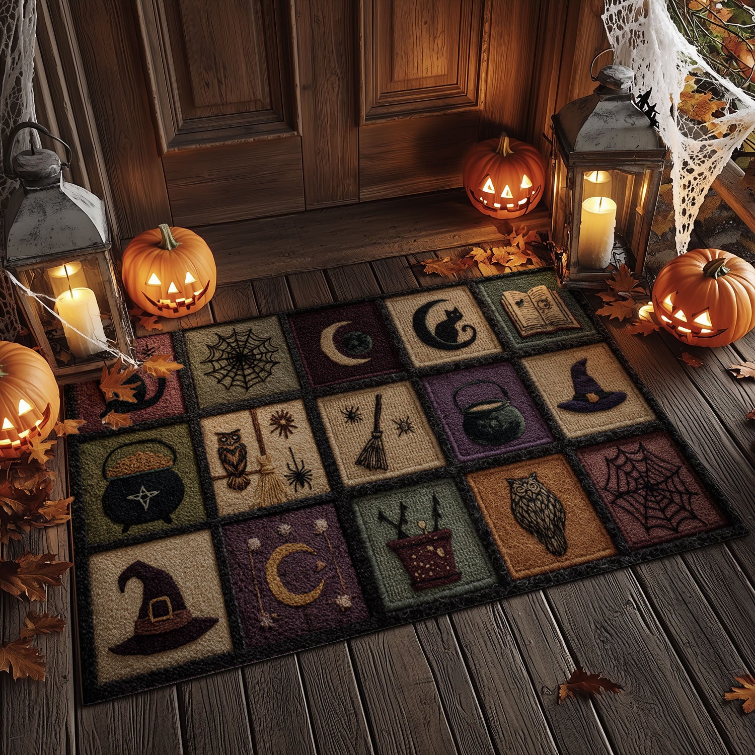 Witch's Patchwork Quilt Welcome Mat