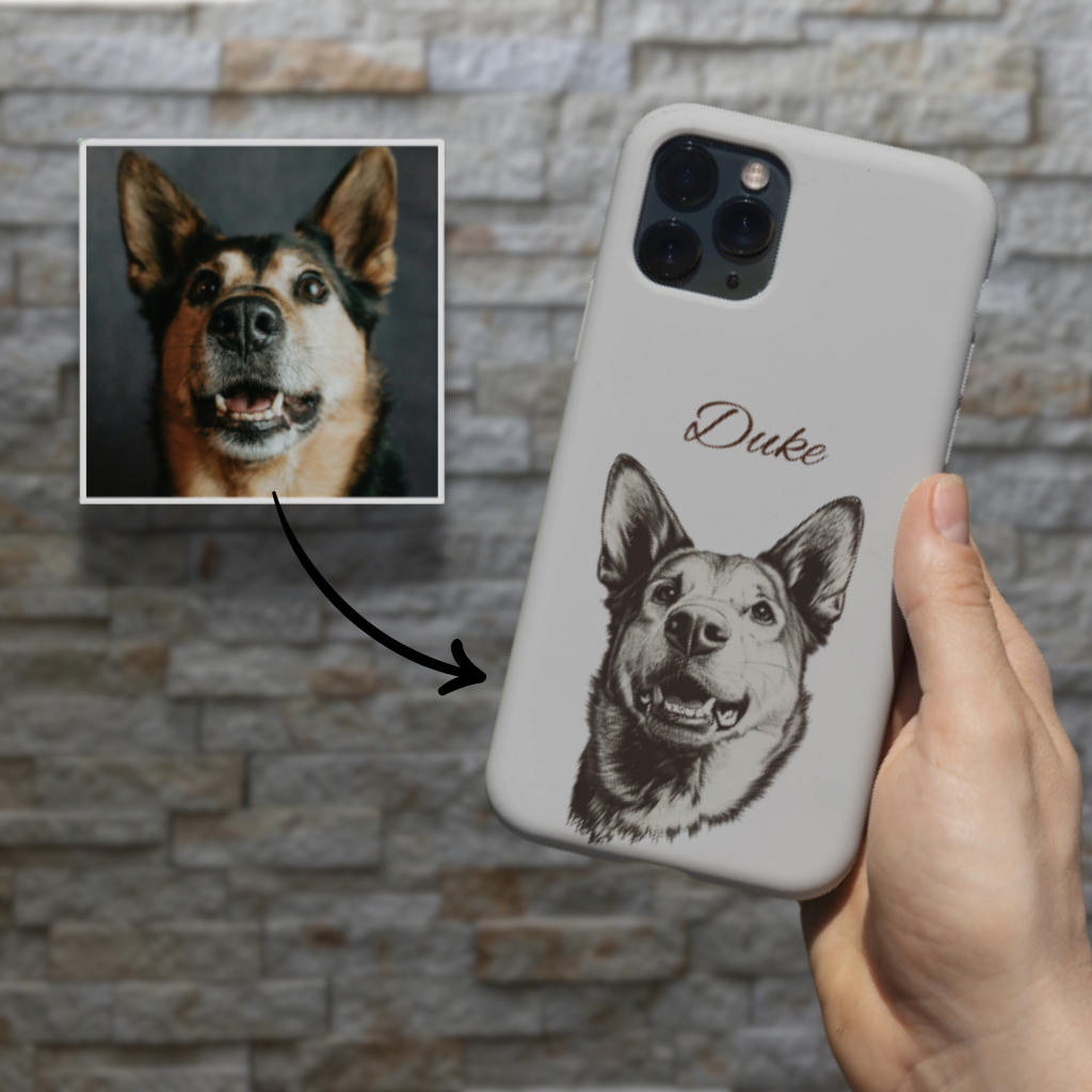 Hand Drawn Pet Portrait Case